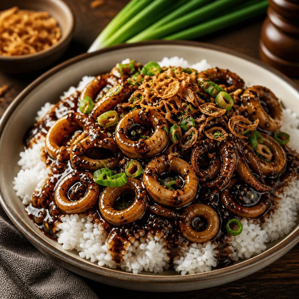Nasi Cumi Saus Lada Hitam D’ Cost Seafood